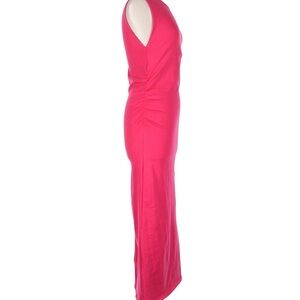 Zara Hot Pink Sleeveless Maxi Dress with Side Ruching